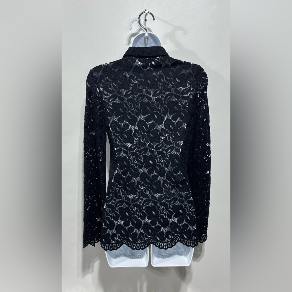 VERTIGO Collared Black Zip‐Up Lace Jacket Size‎ XS - Picture 7 of 10